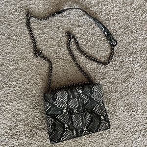 Sam Edelman crossbody shoulder chain python bag